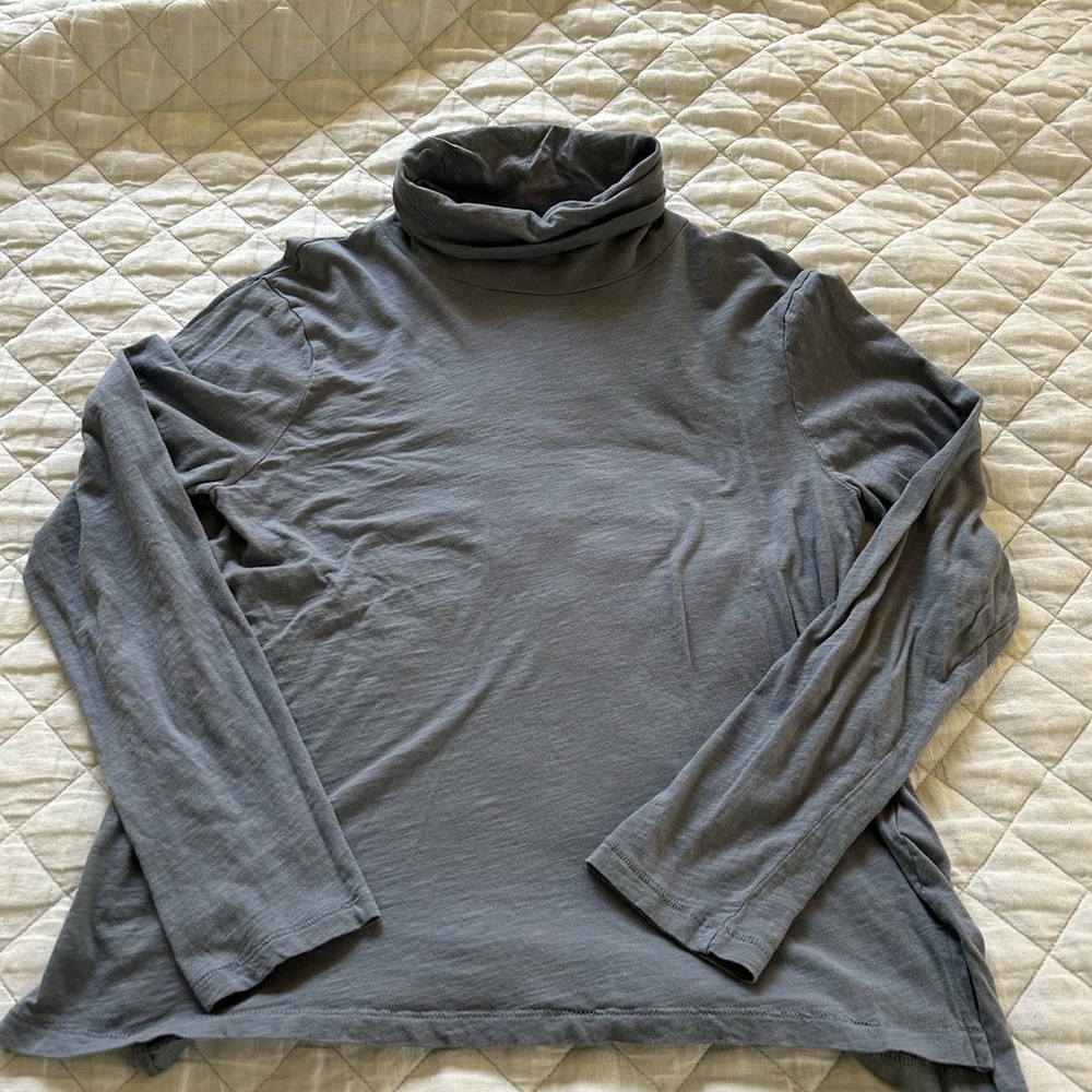 Madewell Blue Turtleneck Top